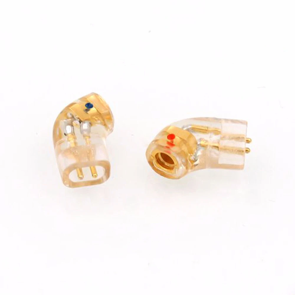 pair Gold Plated QDC Headphone Plug for QDC Male to MMCX 0.78mm Female Converter Adapter