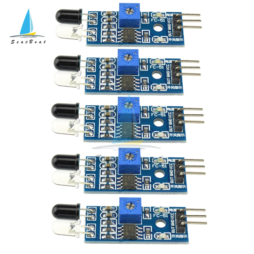 Infrared Obstacle Avoidance Módulo Sensor para Arduino Reflexivo Fotoelétrico Carro Inteligente Robô Fios dc 3.3v5v ir