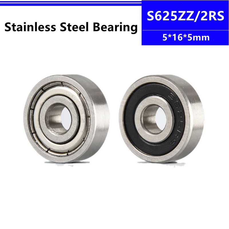 50/100pcs S625ZZ S625-2RS 5*16*5mm Stainless Steel Deep Groove Ball Bearing 5x16x5mm S625-2Z S625 S625RS S625Z