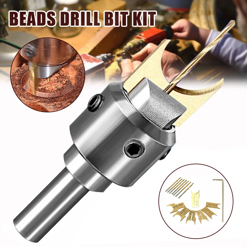 Wooden Beads Making Machine Kit Beads C-shaped Drill Bit Milling Cutter DIY Hand Crafts Bead Maker Planer Woodworking Tool