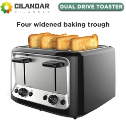 Tostapane elettrico in acciaio inossidabile per uso domestico cottura automatica macchina per il pane macchina per la colazione toast sandwich grill 4 fette Pancake