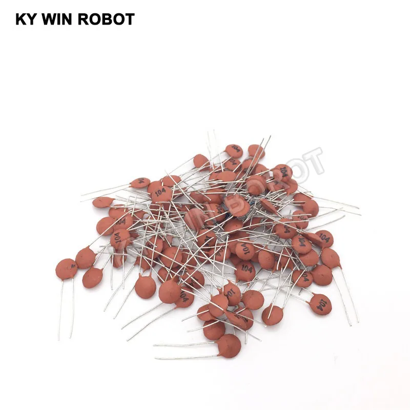 100 Stück Keramikkondensatoren, 50 V, 104, 100 nF, 0,1 µF, IC, elektronische Bauteile für Arduino, zum Selbstbau. – Detail 5