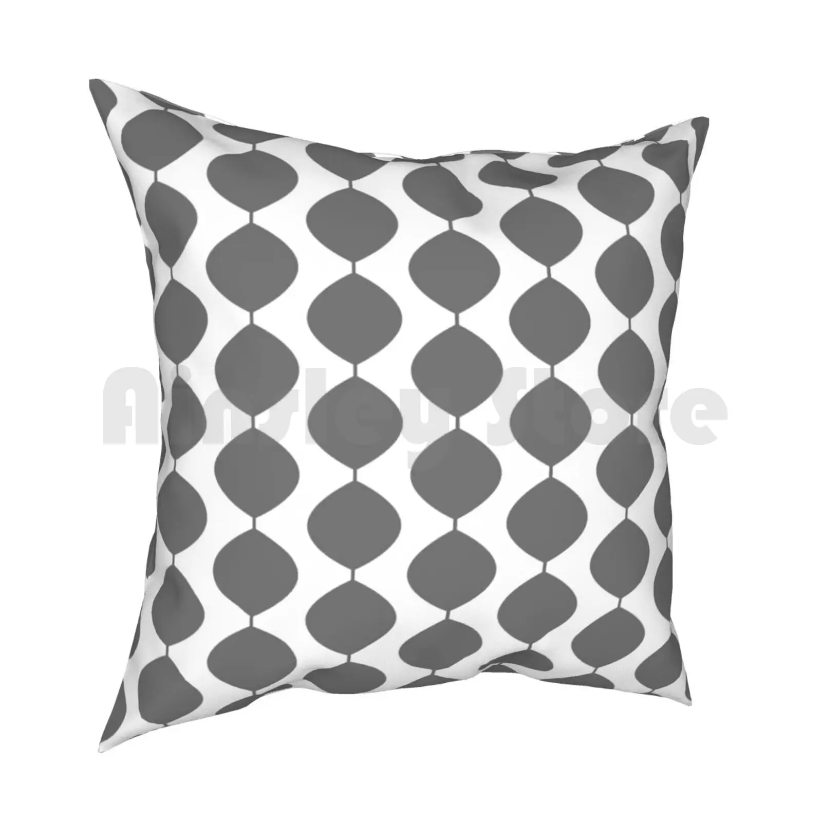 Midcentury Modern Retro 60S Waves Pattern ( 65% Grey ) Pillow Case Printed Home Soft DIY Pillow cover 1950S 1960S 50S 60S