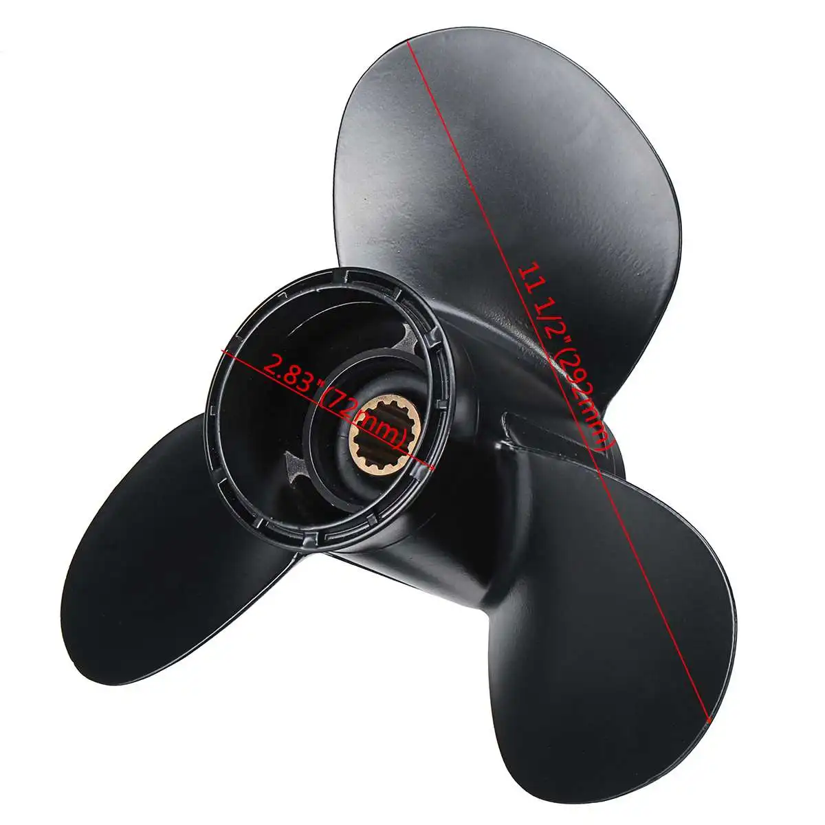 

Black For Suzuki 35-65HP 58100-95212-019 Boat Outboard Propeller 11 1/2 x 10 Aluminum Alloy Marine Propeller 13 Spline Tooth