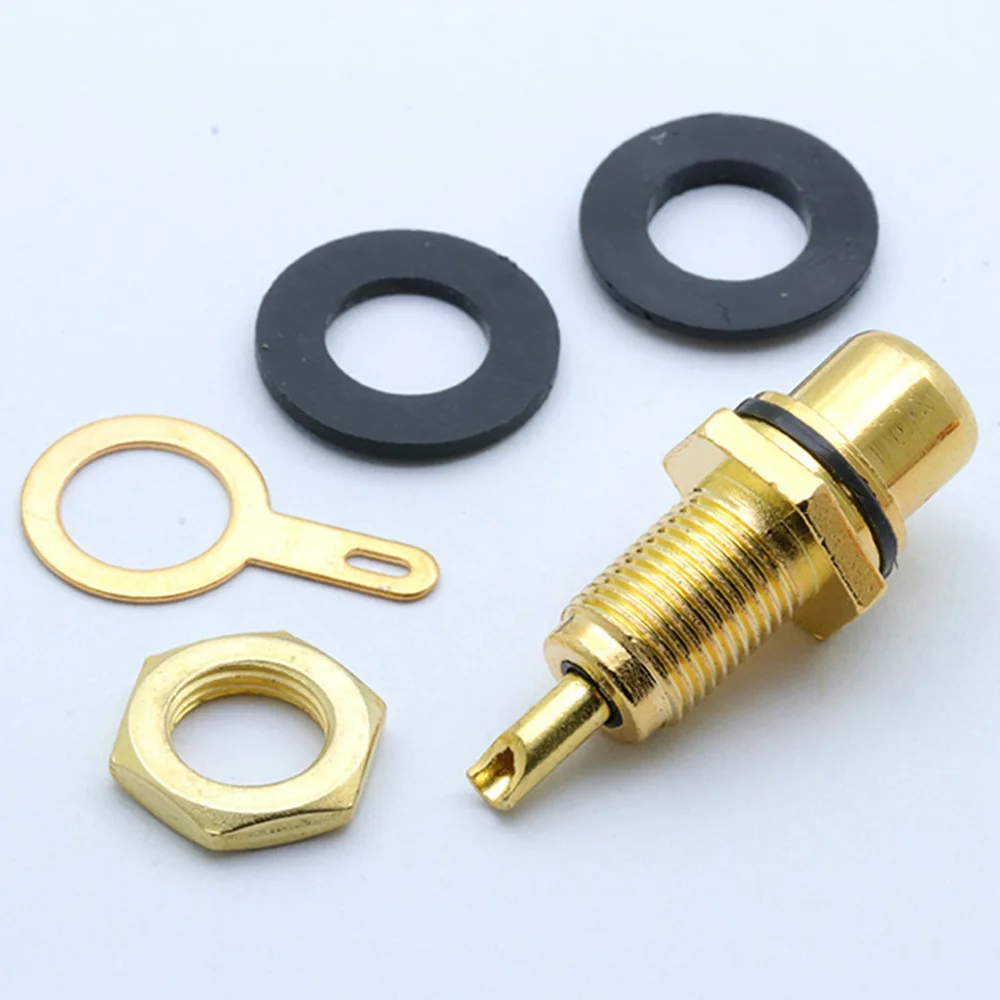 5pair Gold plated RCA Jack Connector Panel Mount Chassis Audio Socket Plug Bulkhead with NUT Solder CUP Wholesale 10pcs