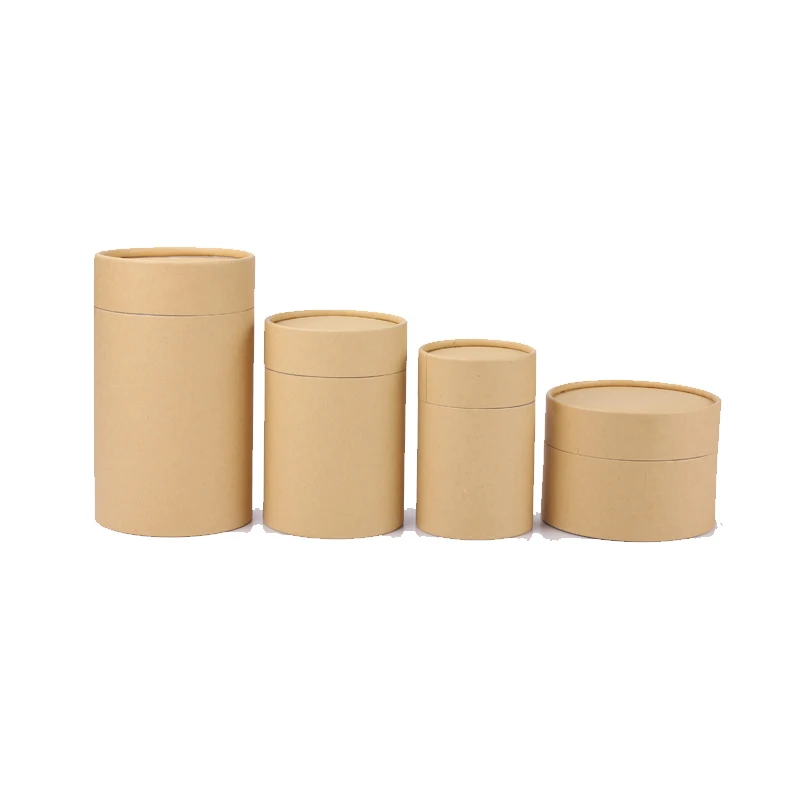 Kraft Paper Tube, Round Cylinder, Tea Coffee Container Box,  Cardboard Packaging for Drawing T Shirt and Incense, 10 PCs/Lot