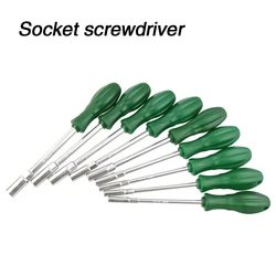 Socket Screwdriver 5/5.5/6/7/8/9/10/11/12/13mm Hex Hand Tool Socket Screwdriver Lengthened 45 Steel Sleeve Screw Tube Depth