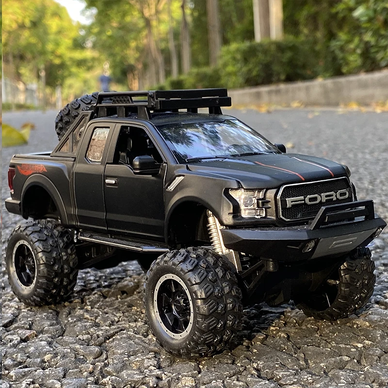 1:32 Ford Raptor F150 SVT Alloy Car Model Diecast Metal Refit Toy Police Off-Road Vehicles Car Model Sound Light Childrens Gifts