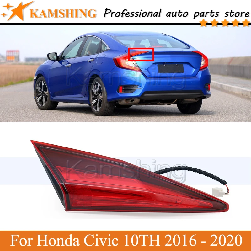 

Kamshing внутренняя Задний светильник для Honda Civic 10TH 2016 - 2020 задний стоп-сигнал светильник задний фонарь головная лампа светильник