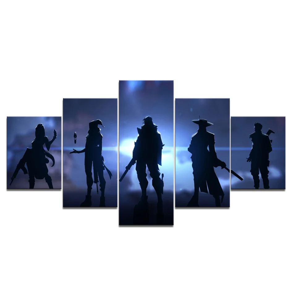 No Framed Canvas 5Pcs 5 Valorant Game Heroes Wall Art Posters Prints Pictures Paintings Home Decor Decorations