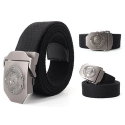 Flying Art Optics Ceinture en coton pour homme, Union soviétique, Emblème national, Structure en alliage métallique, Armée de luxe, DulBelt à dégagement rapide
