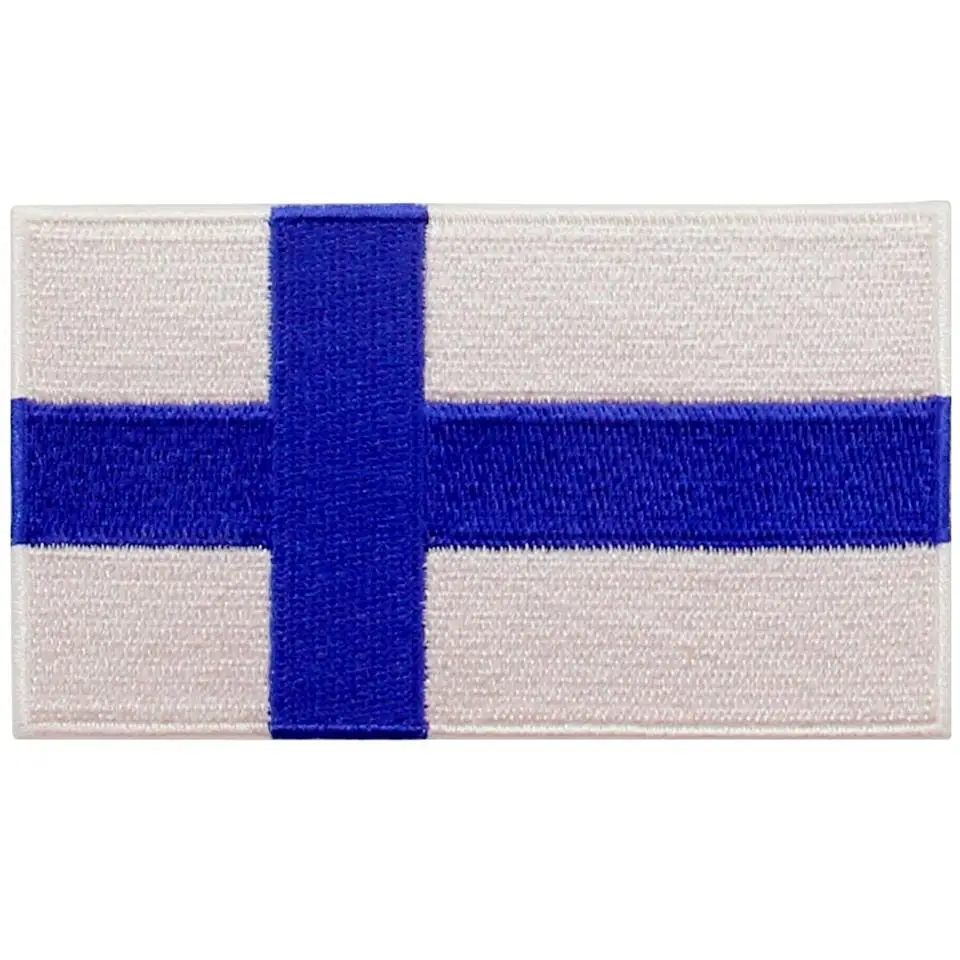 Embird Embroidered Patches Package  Flag of Finland  Ceo-Friendly 3D Iron On Badge for Jeans