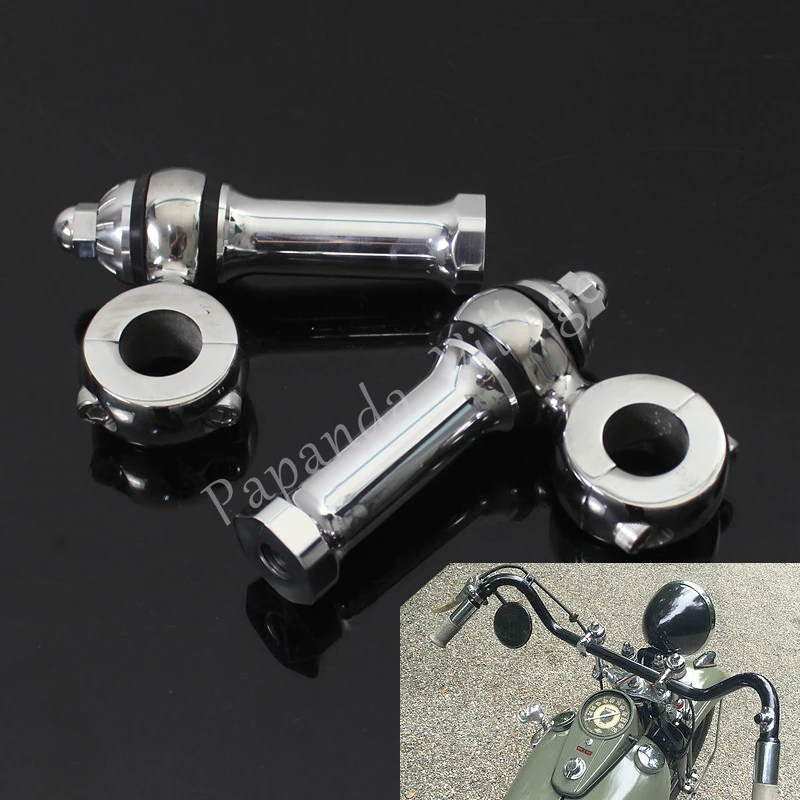 

Motor Polish Flanders Style 7/8" Handlebar Clamps Old School 22mm Custom Handlebar Risers For Harley Cafe Racer Chopper Bobber