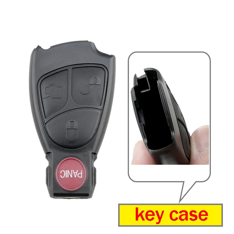 QWMEND Replacement Shell Smart Remote Car Key Case 2/3/4 Buttons For Mercedes Benz M S C E CLS CLK Car Keys Cover NO logo