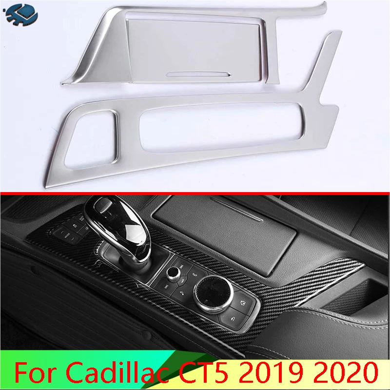 

Для Cadillac CT5 2019 2020 автомобильные аксессуары из нержавеющей стали, панель переключения передач, крышка центральной консоли, накладка на рамку, наклейка для стайлинга автомобиля