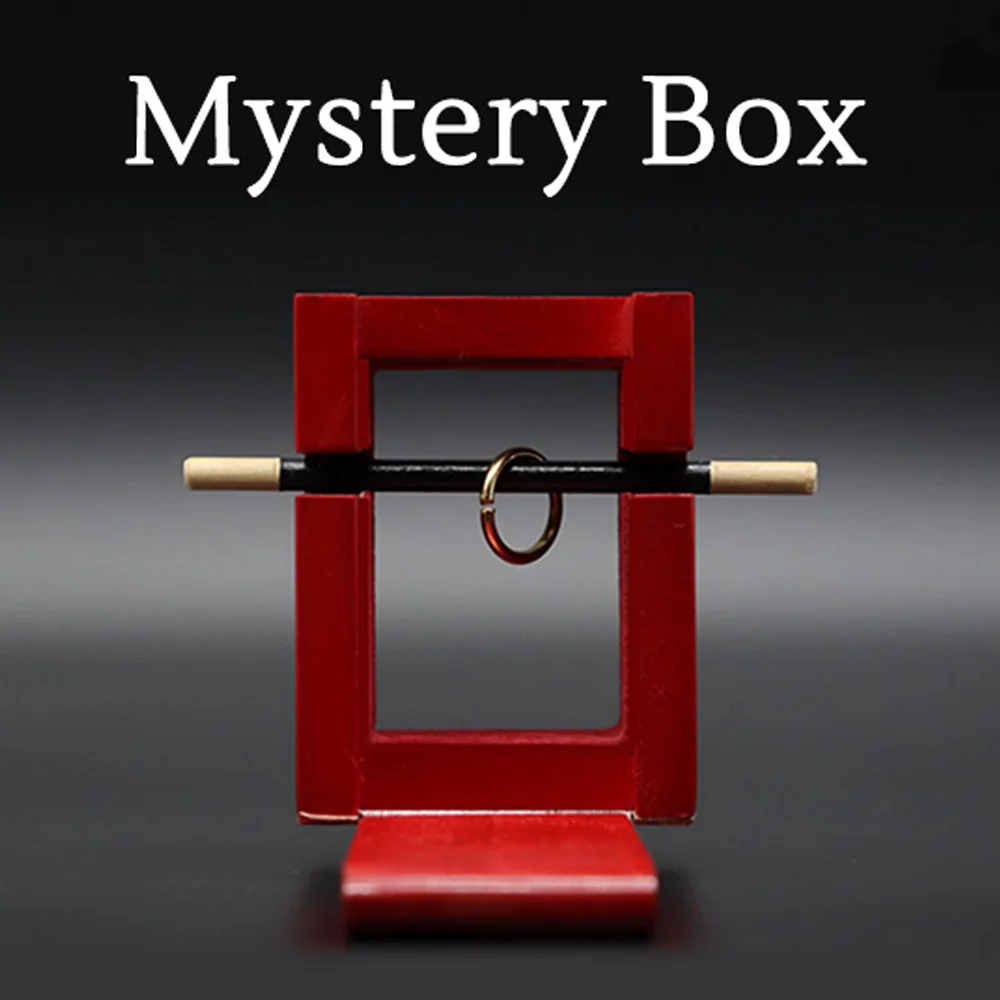 

Mystery Box Magic Tricks Wand Penetrate Ring Magie Stage Close Up Illusion Mentalism Gimmick Prop Magia Wooden Box for Magicians