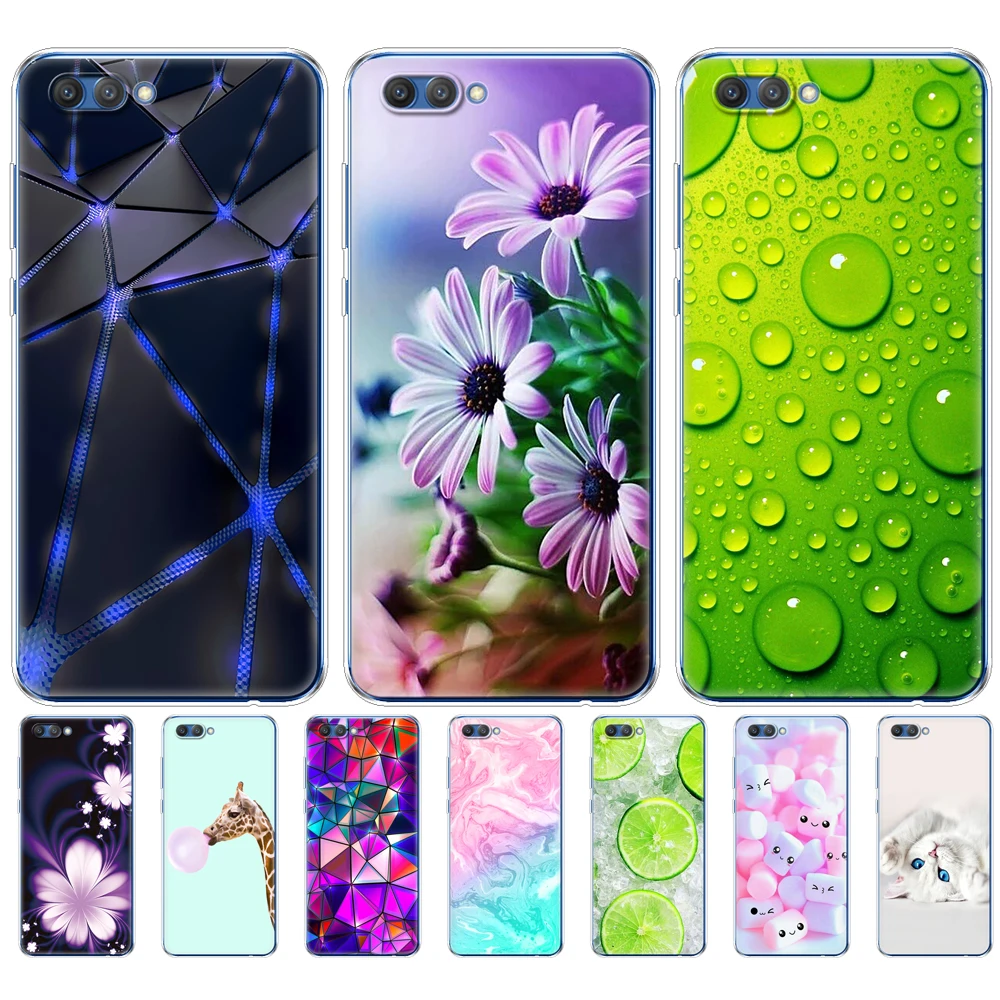 silicon case for huawei honor V10 VIEW 10 soft tpu back phone cover for huawei honor 10 VIEW 10 Etui protective printing coque