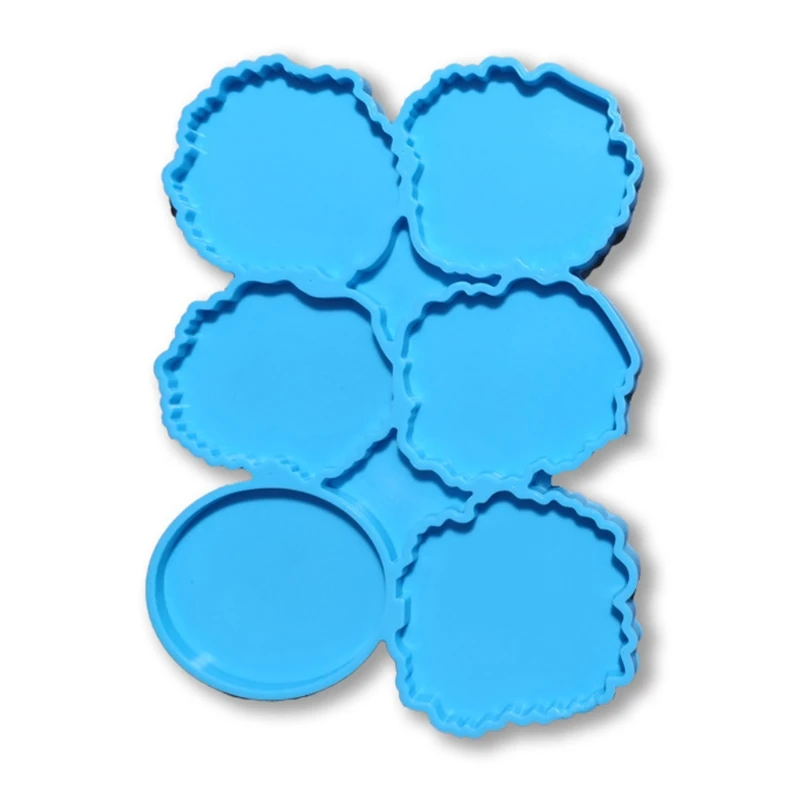 Tray Epoxy Resin Mold Six Irregular Circles Silicone Mould DIY Crafts Decorations Casting Tools