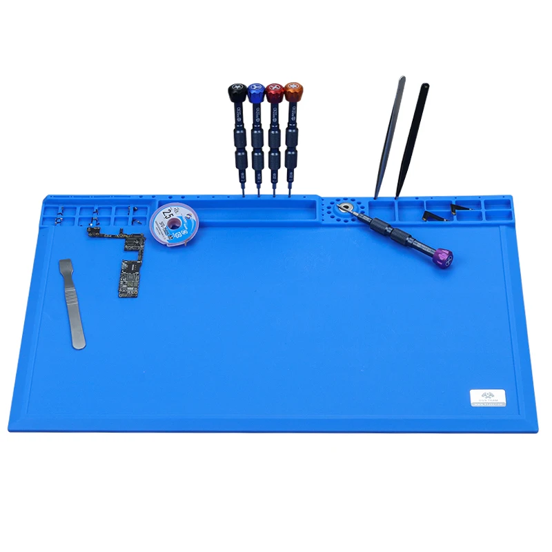 Tapis de bureau en Silicone thermo-isolant de grande taille 45x30cm, plate-forme de Maintenance pour Station de travail de soudage BGA