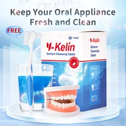 Y-Kelin Denture Cleansing Tablets 96 Tabs Effervescent Pills Cleaner Care For The Elderly Oral Hygiene