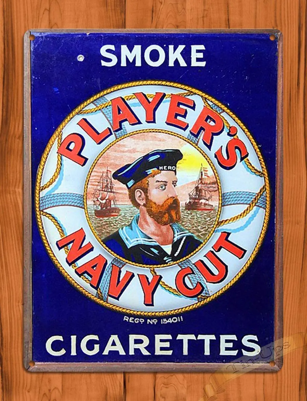 

"Player's Navy cut tobacco cigarette country retro metal signboard tin Poster Wall Art Deco ragged elegant gift