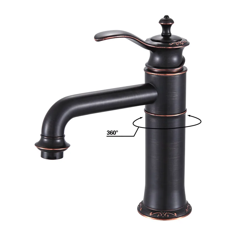 

Vidric Bagnolux Unique Design High Quality Oil-rubbed Bronze Color Brass Faucet Bathroom Faucet Basin Mixer Tap with Hot and Col