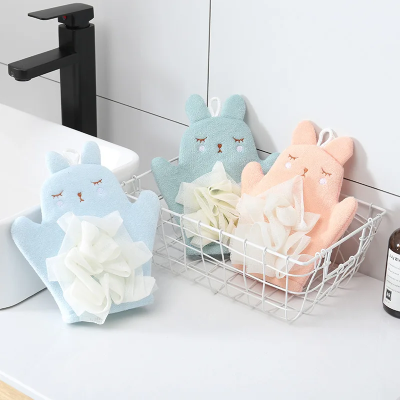 Cepillo de baño multifunción de dibujos animados para bebés, guantes de esponja suave para baño infantil, accesorios de limpieza corporal para Baby Shower