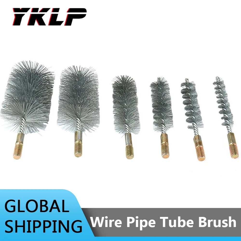 

Wire Pipe Tube Brush Test Tube Brush Water Pipe M12 thread Steel Wire Pipe Tube Sweep Cleaning Chimney 18/22/25/32/40/50/65/75mm