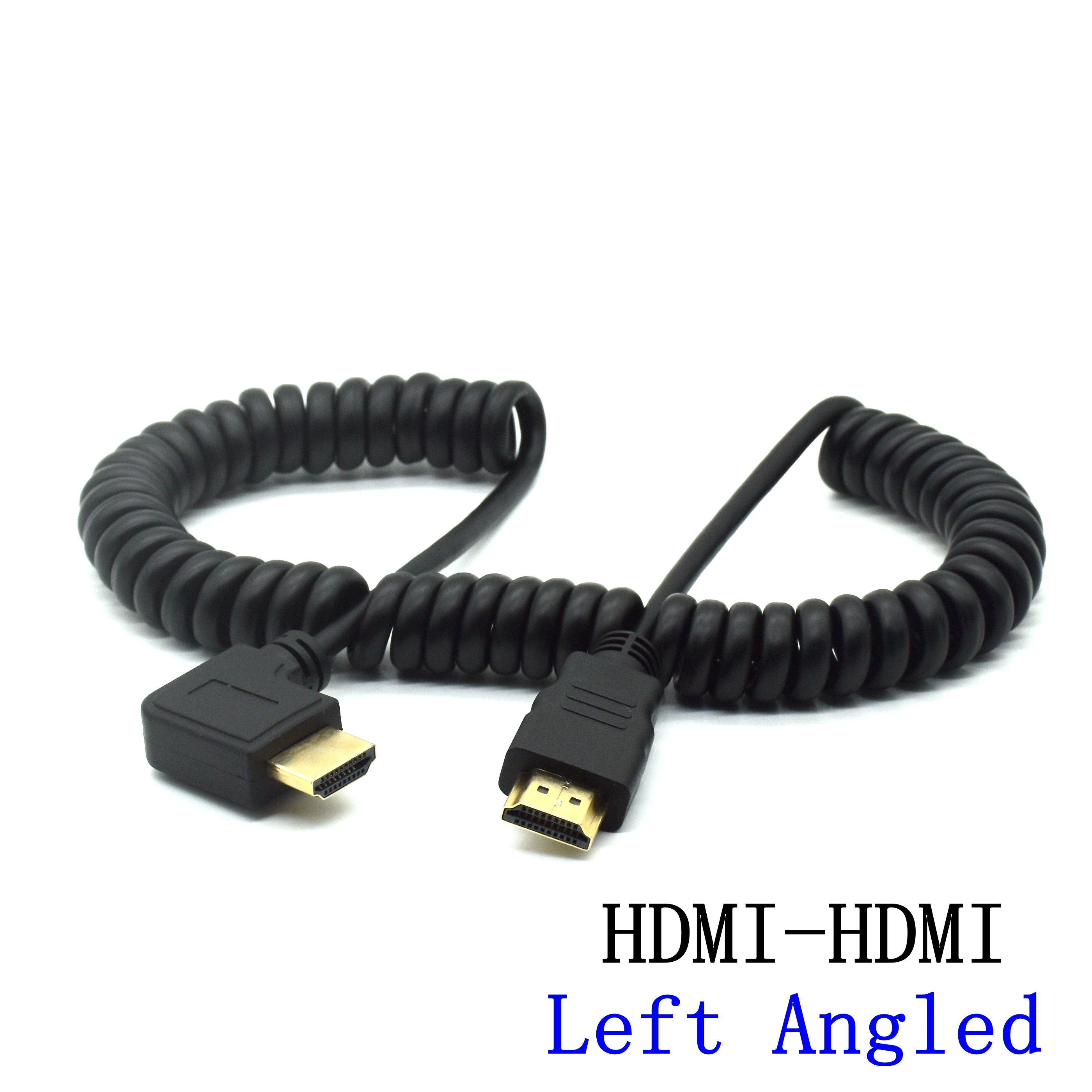 Elastic Coiled Spring HDMI Male To Male V1.4 1080P 3D Pure Copper Curl Flexible HDMI-compatible Left Up Down Right Angled Cable