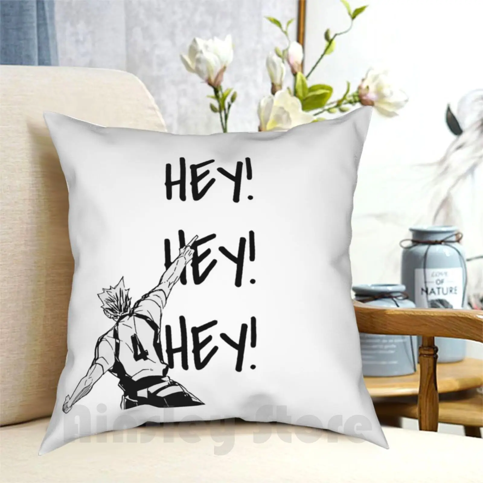 Haikyuu! , Bokuto , Fukudorani'S Ace , Hey Hey Hey Pillow Case Printed Home Soft DIY Pillow cover Haikyuu Fukudorani