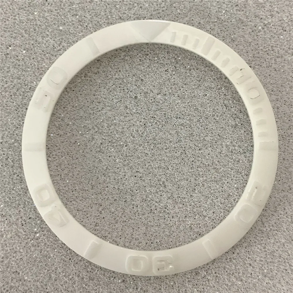 Vervanging 38Mm Keramische Horloge Bezel Reliëf Wit Horloge Insert Voor Horloge Reparatie Tools