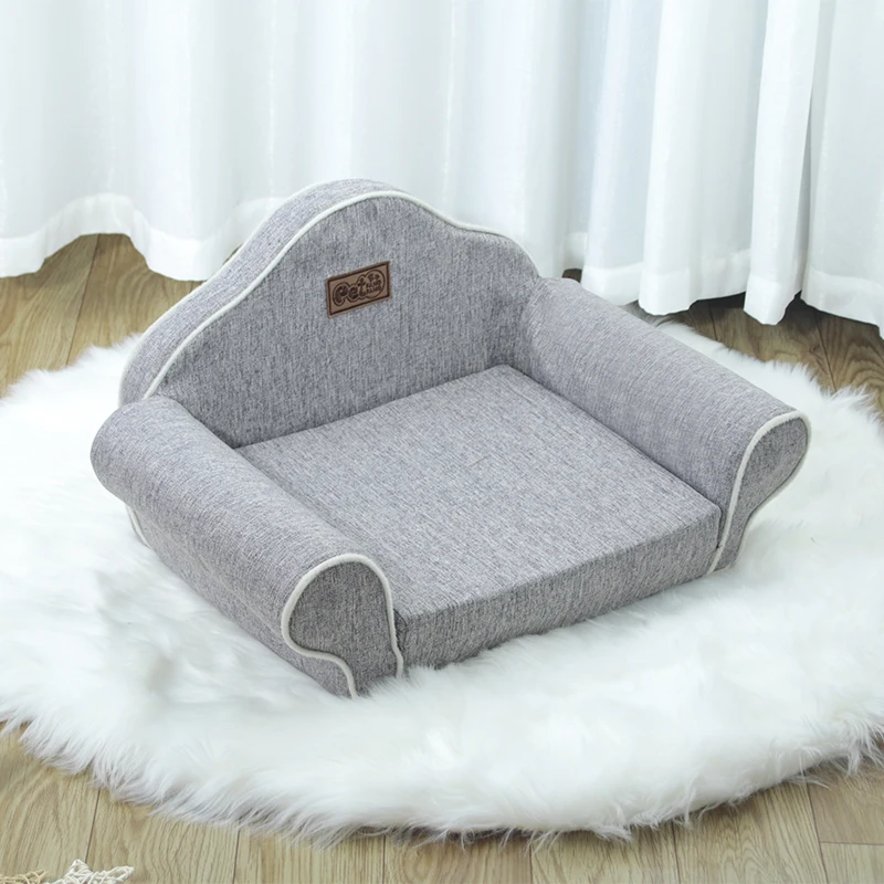 Dog Sofa Bed Breathable Linen Dog Beds For Small Medium Dogs Sleeping Sofa Pet Cat Nest Washable Removable Cover Dog Accessories