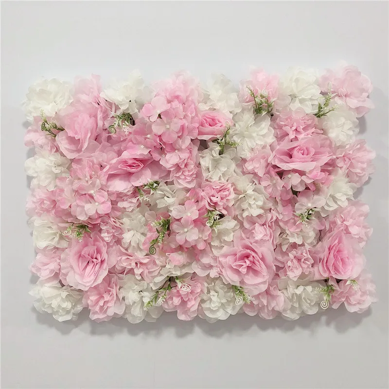 Roze Zijde Roos Bloem Muur Kunstbloem Achtergrond Paneel voor Bruiloft Baby Douche Verjaardag Thuis Feestdecoratie Kamer Decor