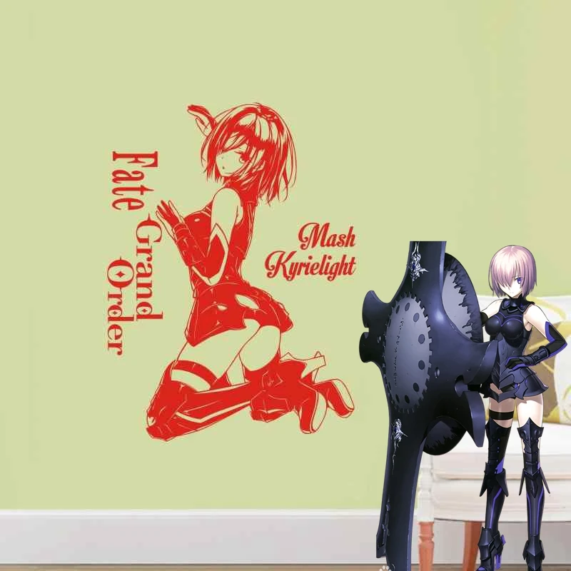 Mash Kyrielight Wall Decal FGO Shielder Vinyl Wall Stickers Decal Decor Home Decorative Decoration Anime Car Sticker