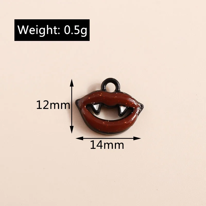 10 stücke Emaille Halloween Tod Geist Charms Anhänger für Schmuck machen niedlichen Ohrringe Halsketten DIY Handwerk Schmuck Geschenke – Detail 9