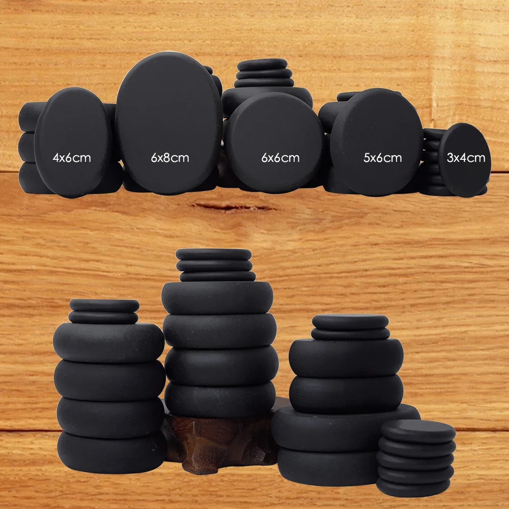 Tontin 24pcs/set Hot Stone Massage Set spa massaging stones massager care jade basalt stone beauty salon health care lava rosh