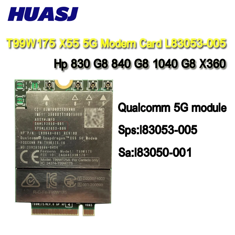 Huasj T99W175 5GNR M.2 5G Module Card sps L83053-005 for HP 840 850 G8 DW5930E-eSIM for  9520 9510 l ThinkPad X1