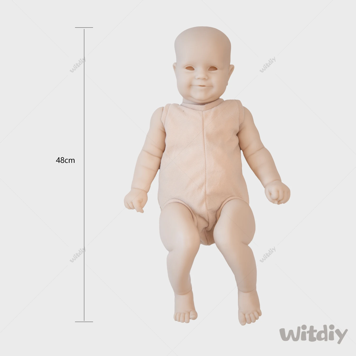 Witdiy Maddie-Muñeca reborn de 48 cm/18,9 pulgadas, muñeco de vinilo en blanco, kit sin pintar, 2 regalos