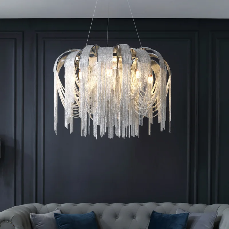 Imagem -02 - Modern Tassel Chandelier For Living Room Lâmpada do Quarto Iluminação Interior Led Iluminação Winfordo 2024