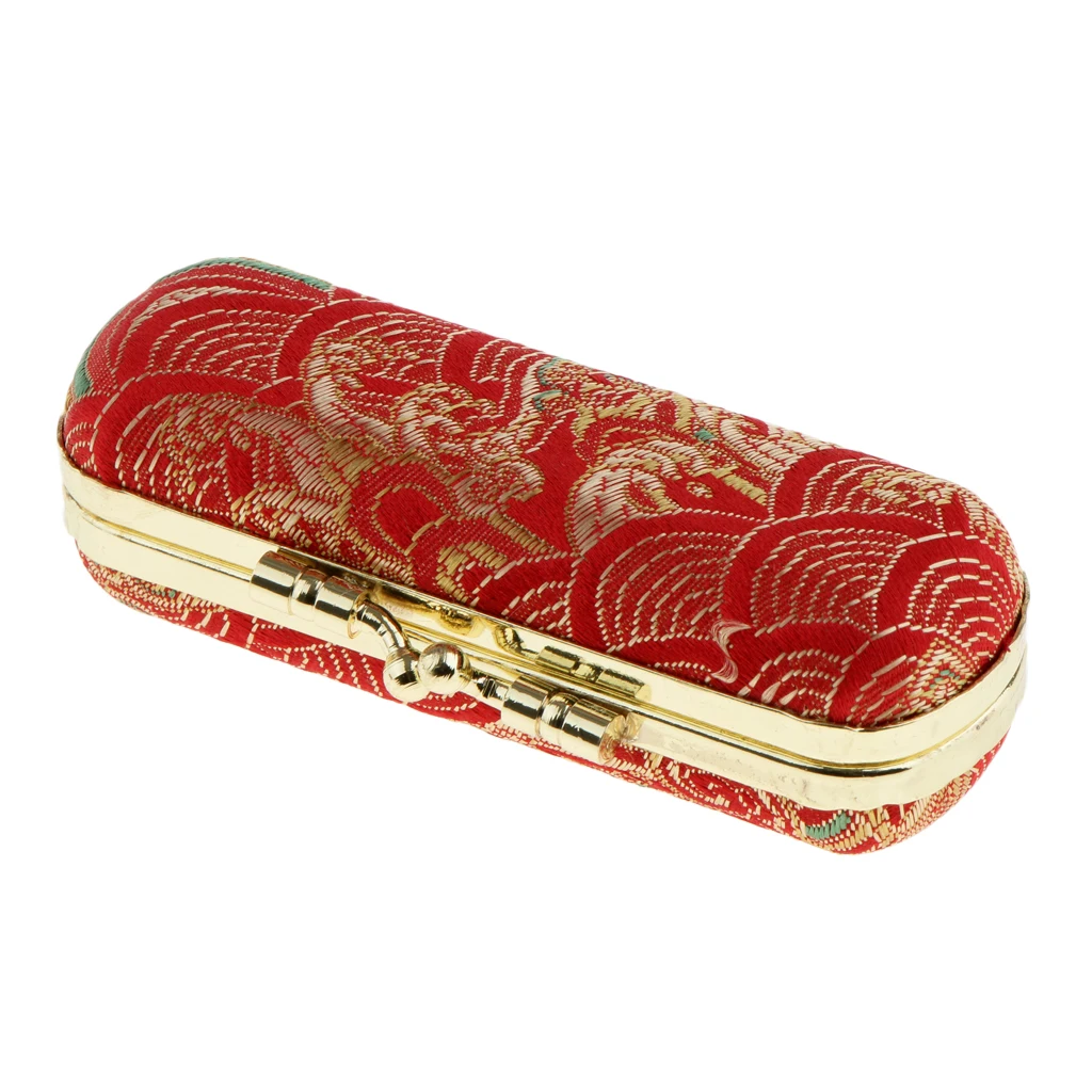 Retro Style Handmade Lipstick Lip Gloss Case Storage Box Balm Holder with Mirror Random