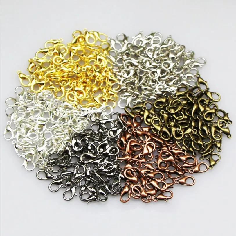 

1000pcs Zinc Alloy 302 lobster clasp Clip 12mm Key Ring Hooks jewelry hanging clasp DIY Craft Lobster Clasp