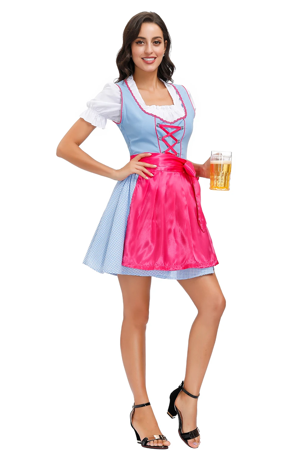 Oktoberfest alemã fantasia para mulheres, empregada tradicional bávara cerveja, vestido Dirndl, Cosplay Halloween, terno de festa