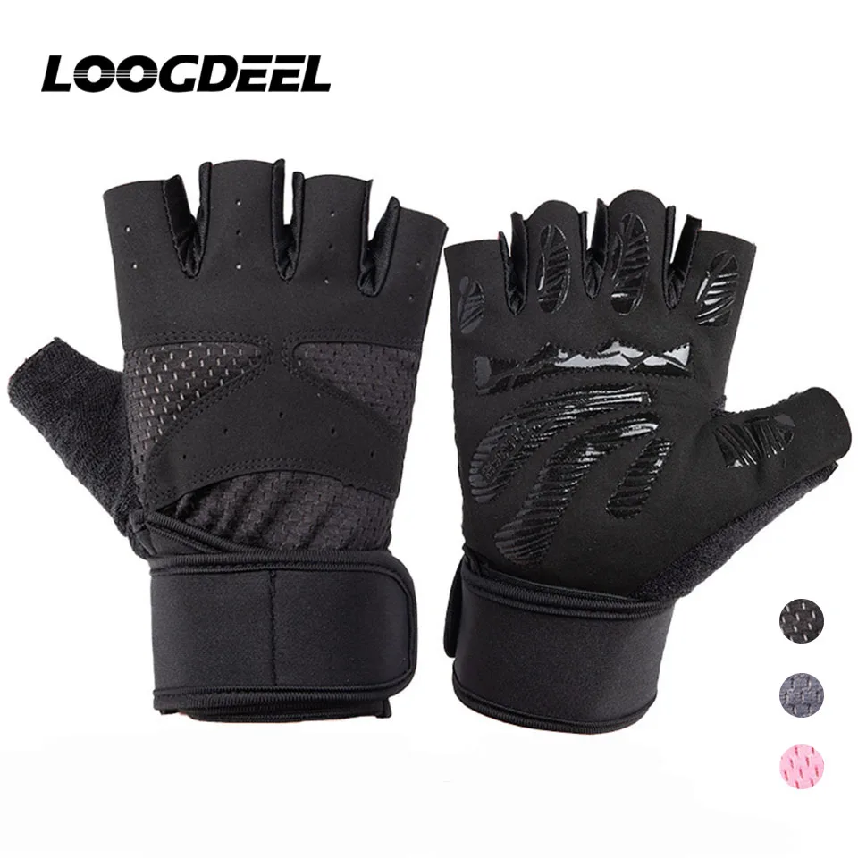 LOOGDEEL Cycling Gloves Non-slip Shockproof Extened Wristband Breathable Sweat-absorbent Ourdoor Fitness Movement Riding Gloves