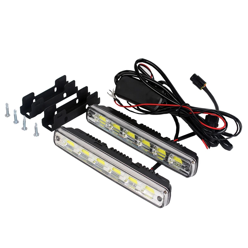 2Pcs/Set Auto Daylight Super Bright Car DRL COB Waterproof Fog Lamp Auto LED Daytime Running Light With On/Off Function Driving