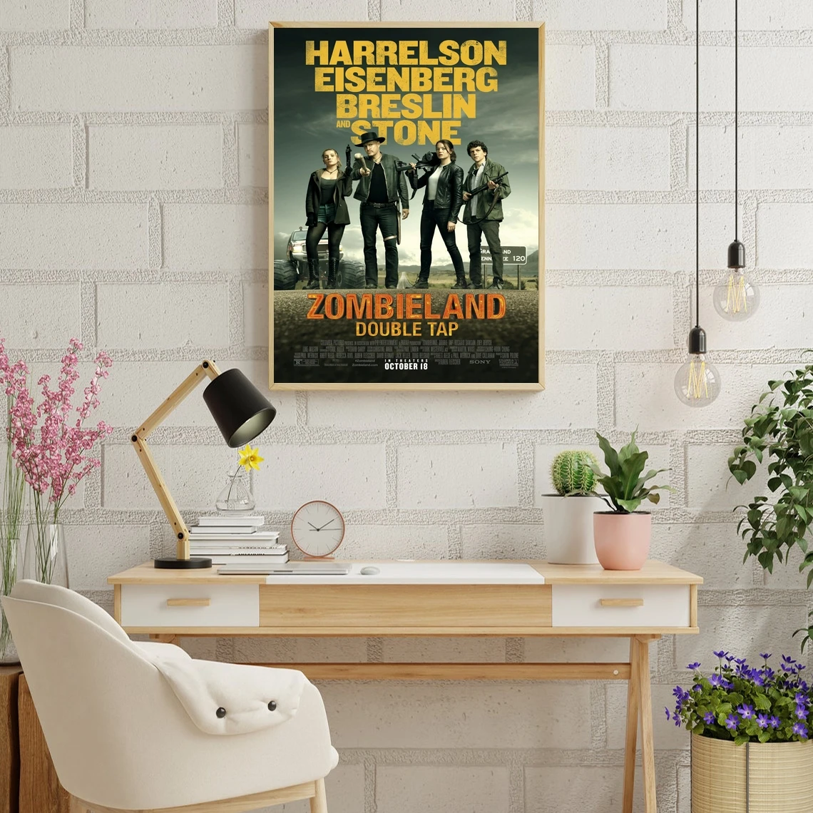 زومبي لاند مزدوج الحنفية الفيلم الكلاسيكي المشارك قماش الفن طباعة ديكور المنزل طلاء جدران (بدون إطار) #3