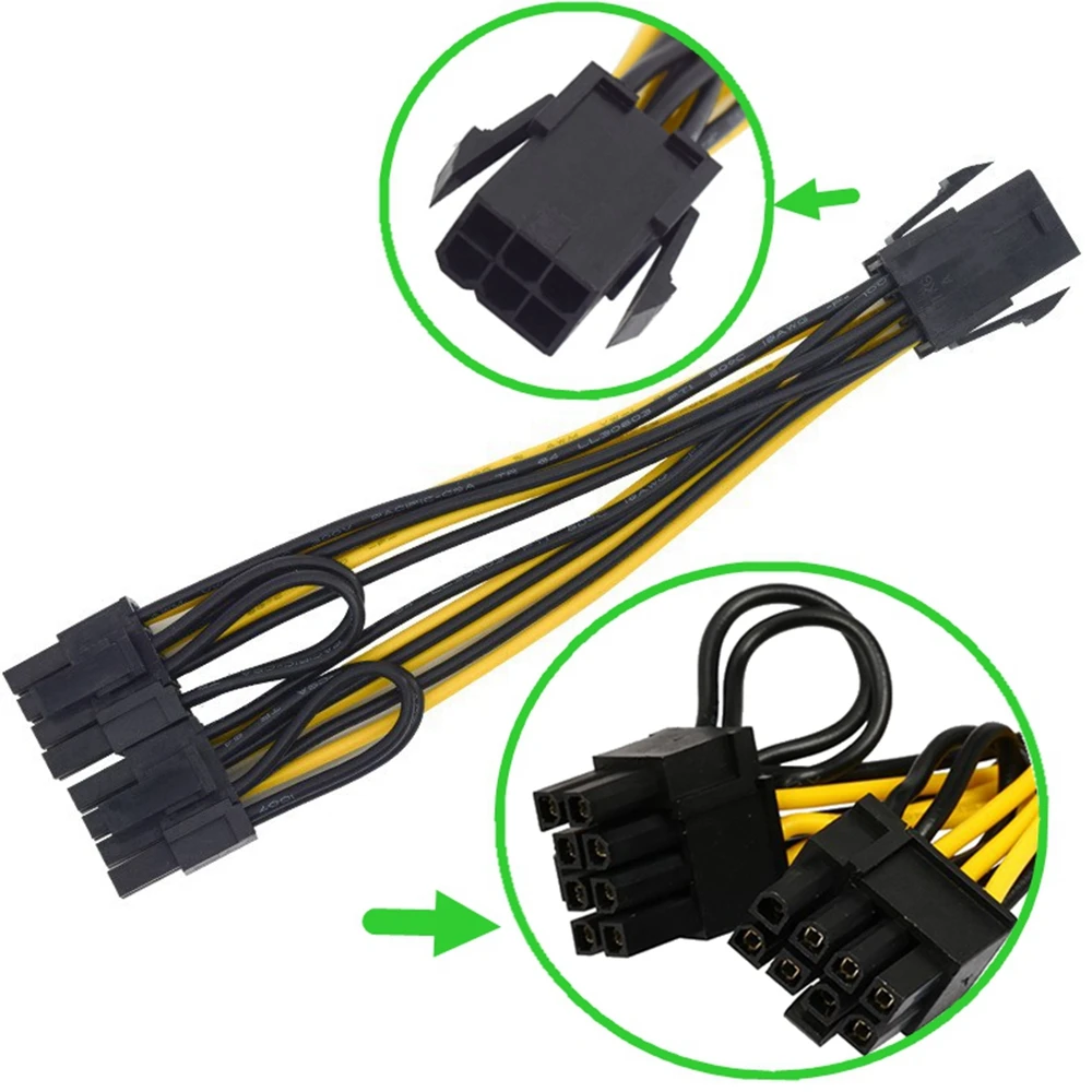 

50Pcs 8pin 6P PCI Express to 2 x PCIe 8 (6+2) pin Motherboard Graphics Video Card PCI-e GPU VGA Splitter Hub Power Cable