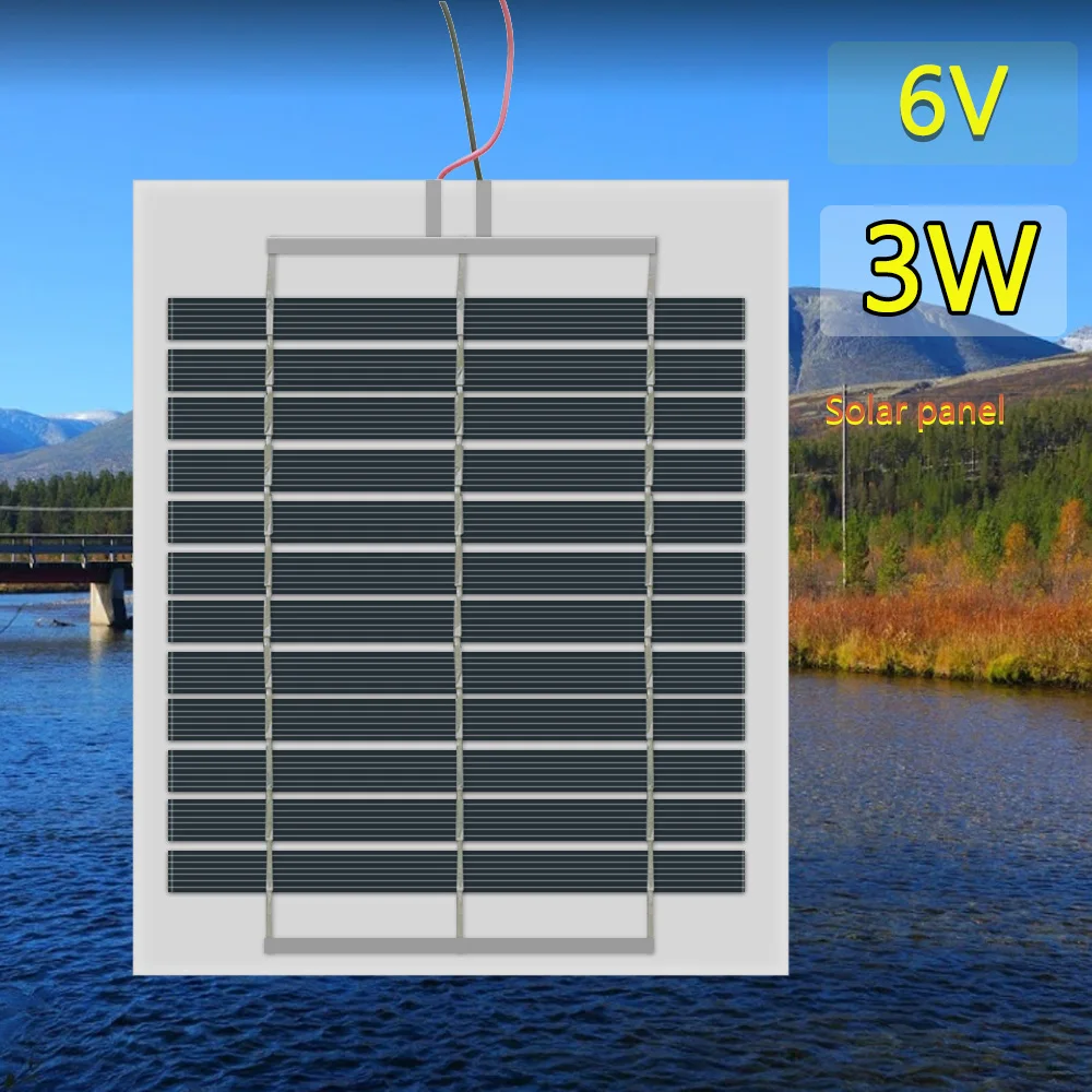 BOGUANG Solar panel 6V panel słoneczny poly cell elastyczny Panel moduł solarny 3W 500MA do ładowania zestawy diy zabawki lampka przenośna cienki