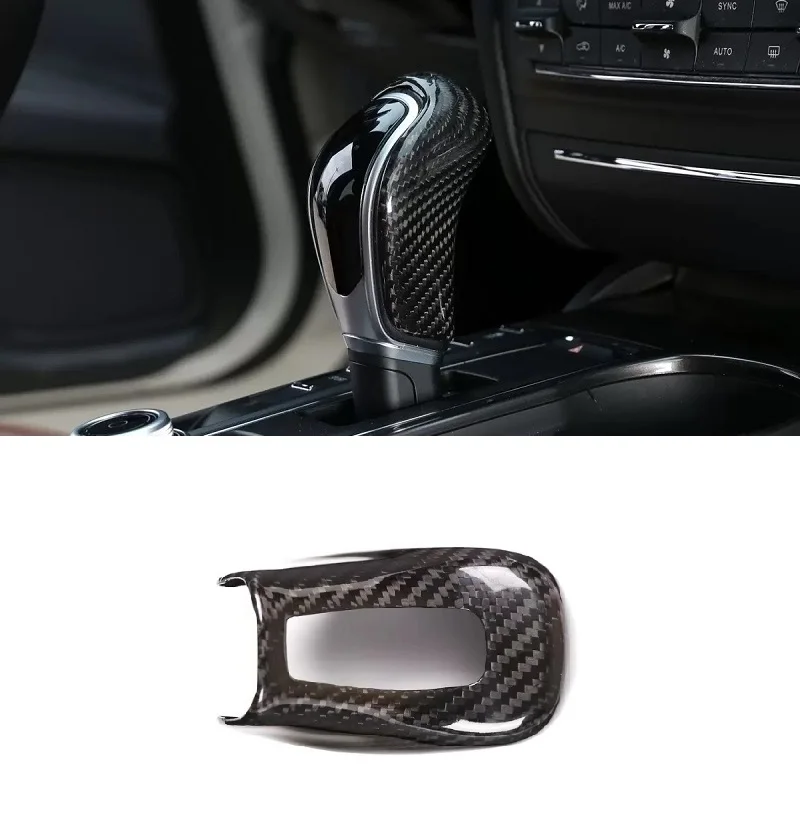 

Real Dry Carbon Fiber Car Interior Gear Shift Head Cover Fit For Maserati Levante Ghibli Quattroporte2013-2018 Car Accessories