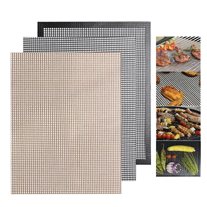 

Non-stick Barbecue Grilling Mats Reusable Heat Resistance Grilling Net Grid Shape BBQ Mesh Mat For Outdoor Activities BBQ Tools