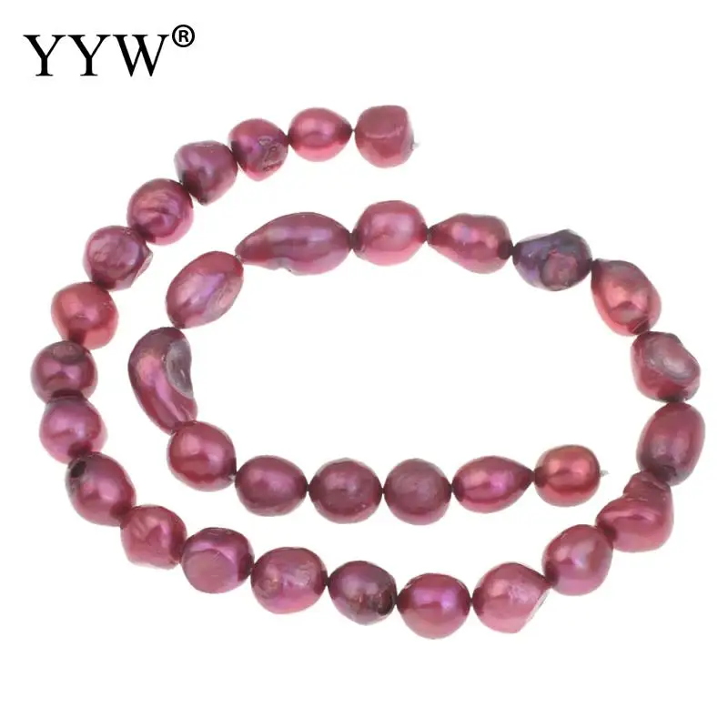 Wholesale Pearls Potato Freshwater Pearl Beads Natural Red Grade A 10-11mm 0.8mm 15 Inch Jewelry Making DIY Necklace Bracelet